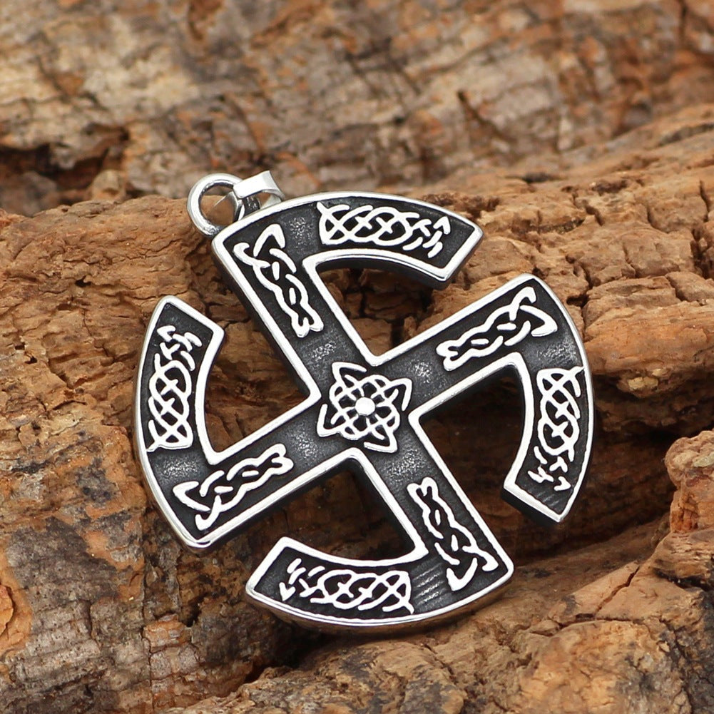 Norse Emblem of Good Luck - The Nevermore Gothic Pendant Necklace Stainless Steel Viking Norse