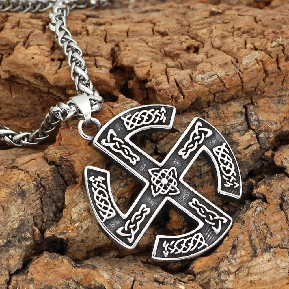 Norse Emblem of Good Luck - The Nevermore Gothic Pendant Necklace Stainless Steel Viking Norse