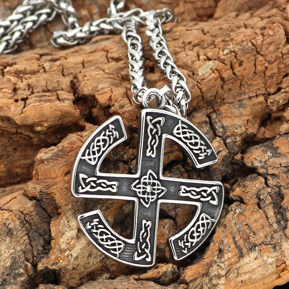 Norse Emblem of Good Luck - The Nevermore Gothic Pendant Necklace Stainless Steel Viking Norse