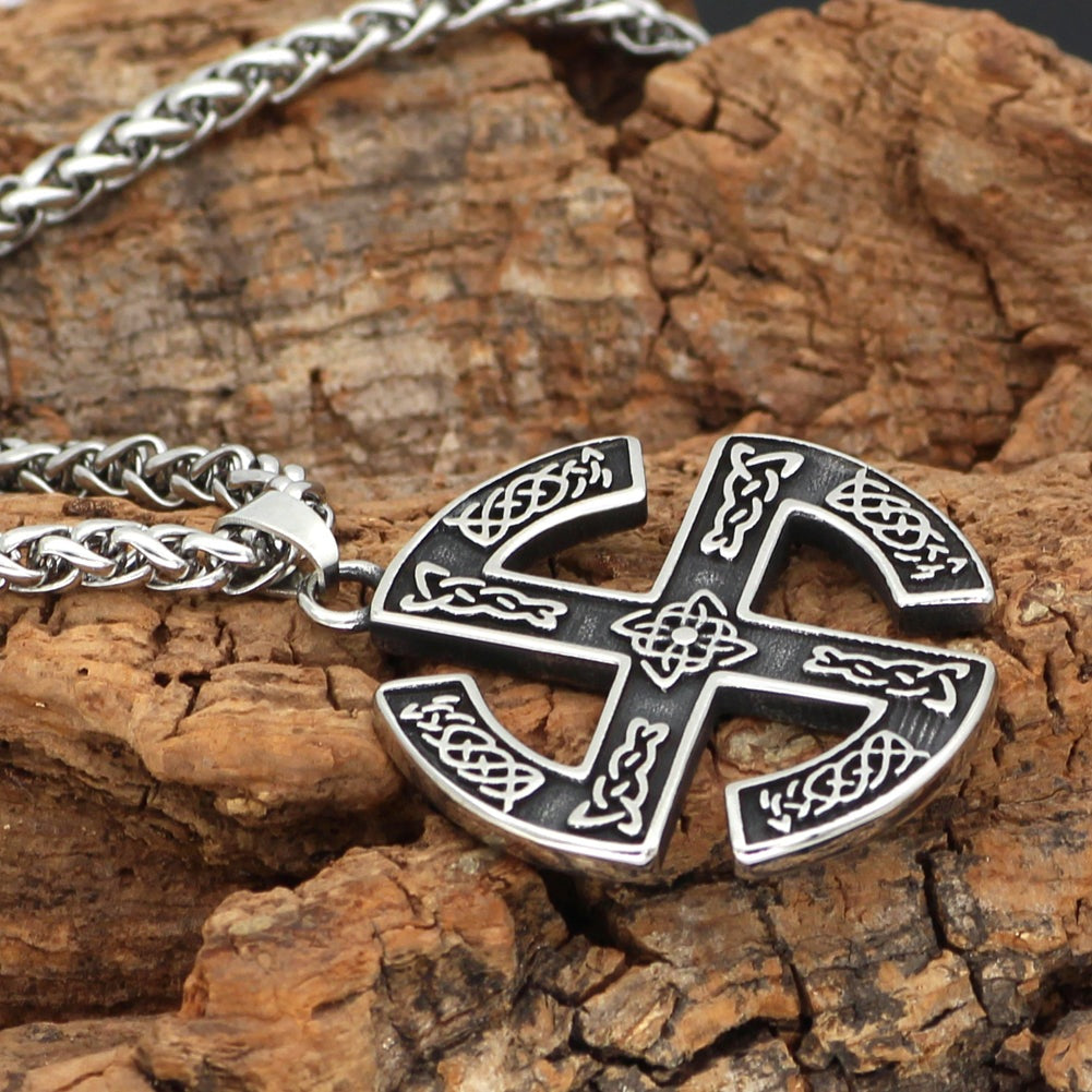 Norse Emblem of Good Luck - The Nevermore Gothic Pendant Necklace Stainless Steel Viking Norse