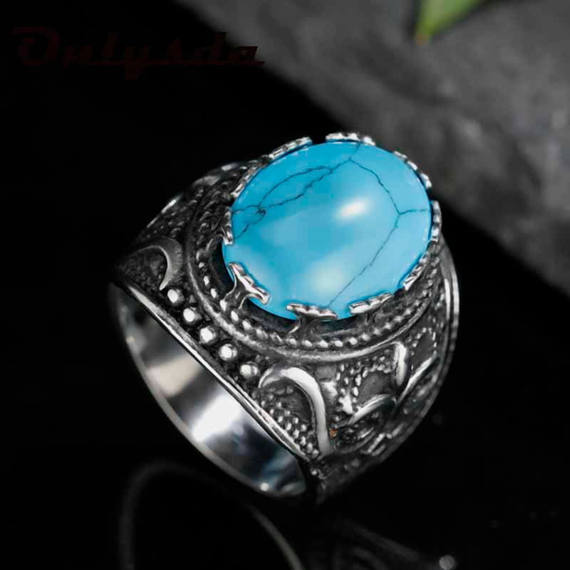 Nostalgic Turquoise - The Nevermore Ring Titanium Steel