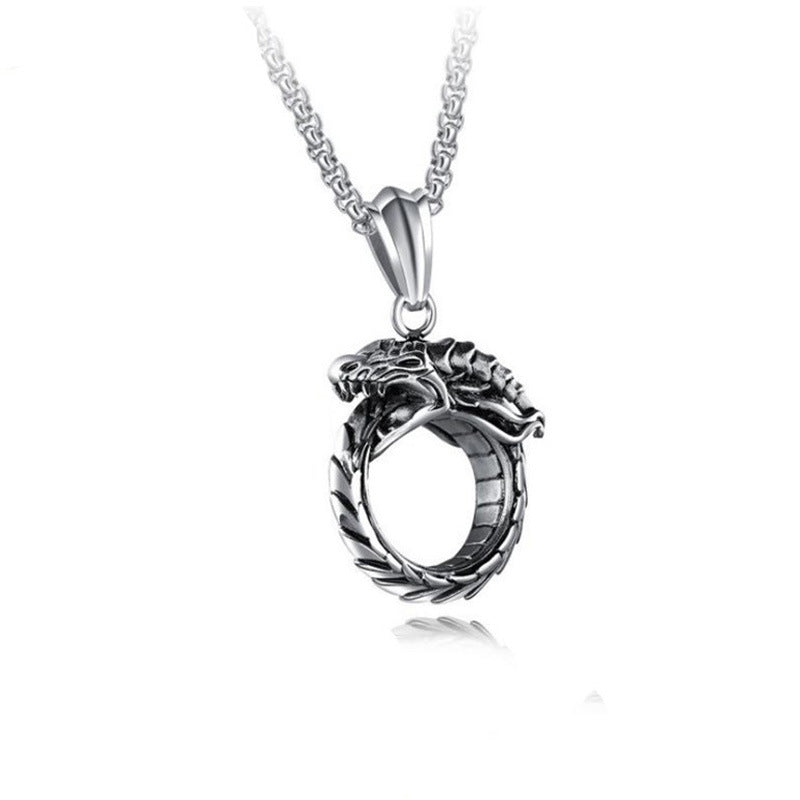 Ouroboros Serpent of Eternity - The Nevermore Gothic Pendant Necklace