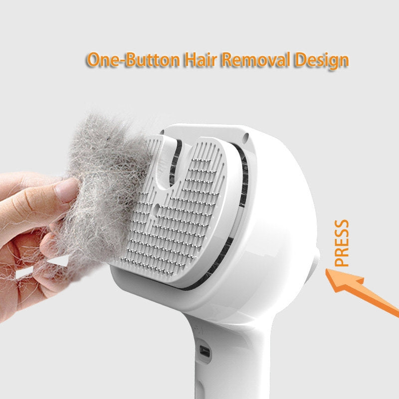 Pet Comb Brush Self Cleaning - Built-in Mist Humidifier - The Nevermore Pet Grooming Supplies