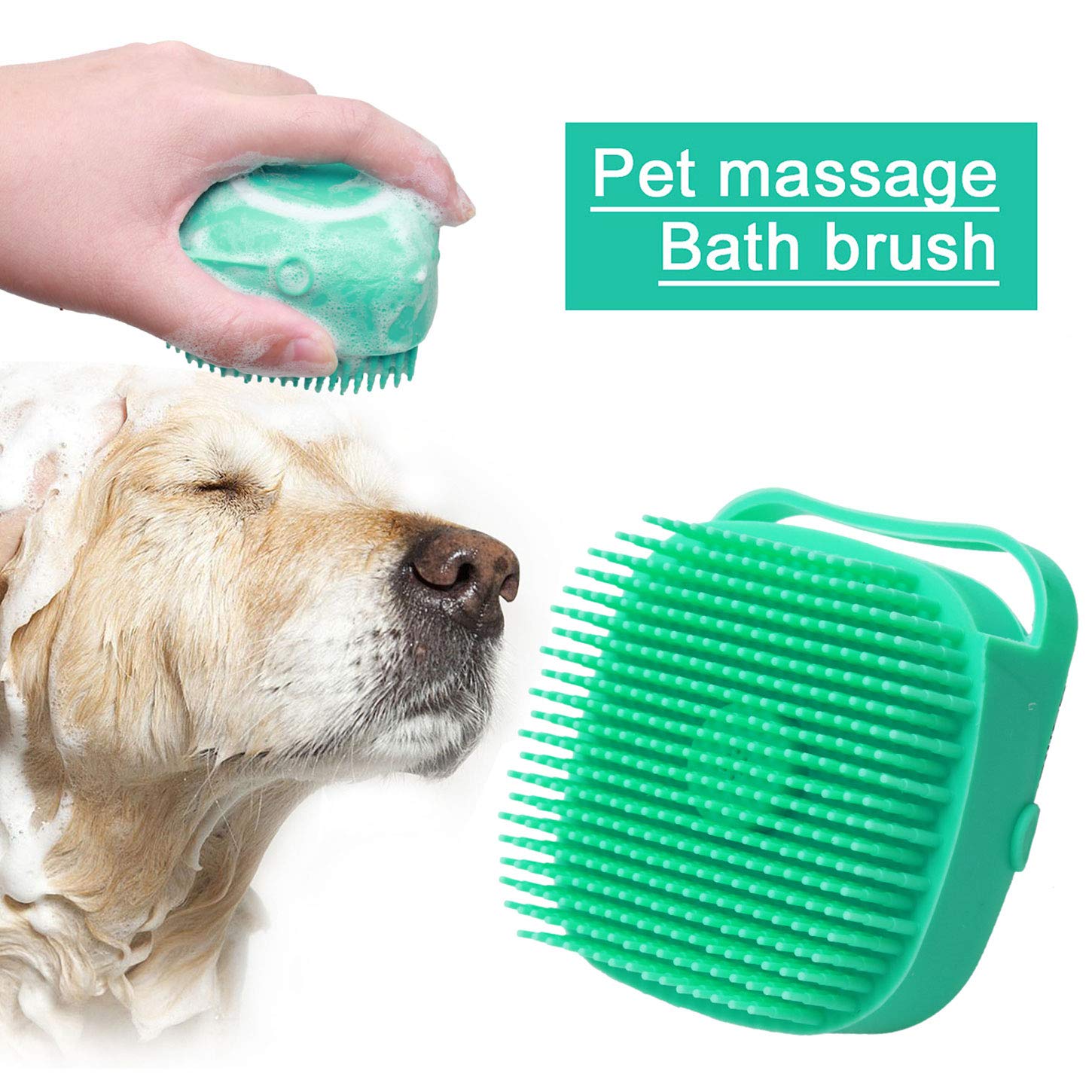 Pet Dog Shampoo Soft Silicone Massager Scrubber Shower Brush For Bathing - The Nevermore Pet Grooming Supplies