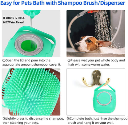 Pet Dog Shampoo Soft Silicone Massager Scrubber Shower Brush For Bathing - The Nevermore Pet Grooming Supplies