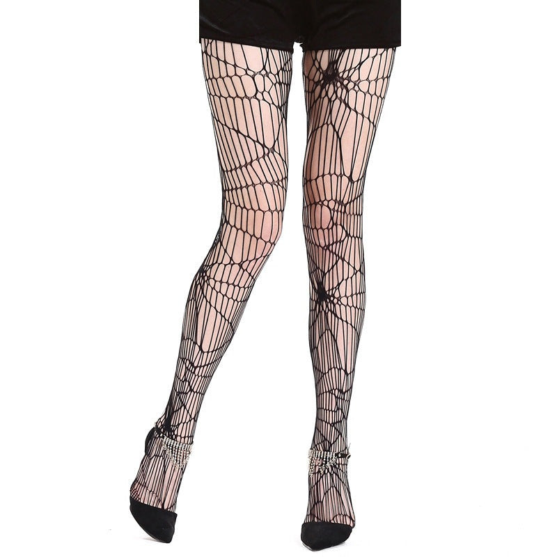 Phantomlace - The Nevermore Gothic Halloween Socks Spider Pattern Pantyhose