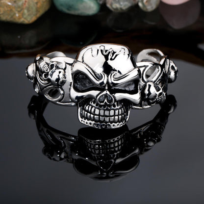 Phobos Morbidale Skull - The Nevermore Gothic Bracelet for Men Titanium Steel