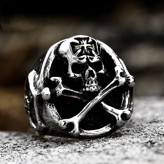 Pirate's Skull - The Nevermore Gothic Ring Titanium Steel