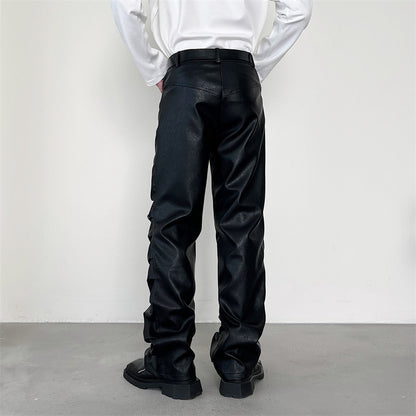 Pleated Leather Pants - The Nevermore Pants for Man