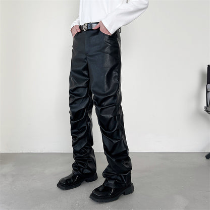 Pleated Leather Pants - The Nevermore Pants for Man