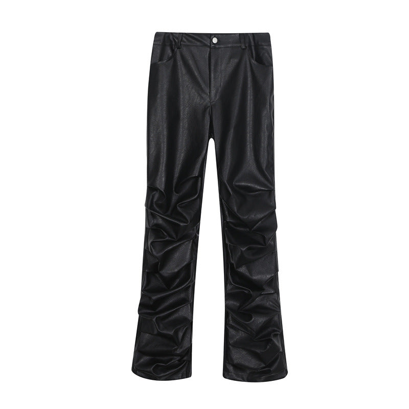 Pleated Leather Pants - The Nevermore Pants for Man