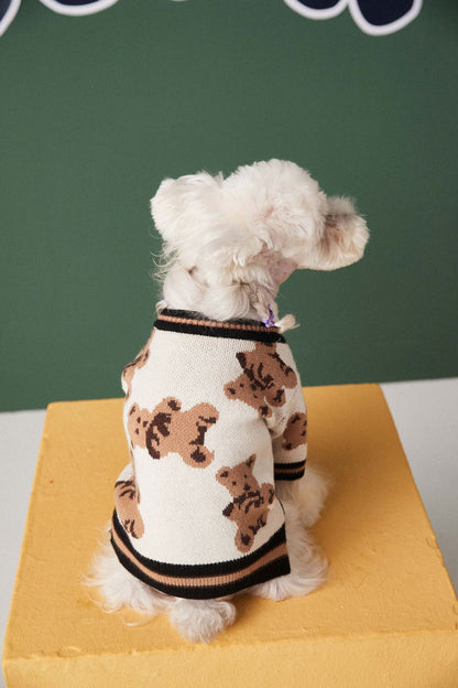 PreppyPaws V-Neck Striped Sweater for Dogs and Cats - The Nevermore Pet Apparel