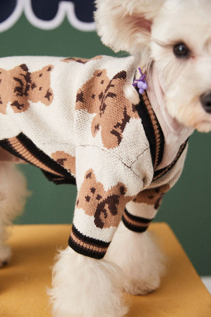 PreppyPaws V-Neck Striped Sweater for Dogs and Cats - The Nevermore Pet Apparel