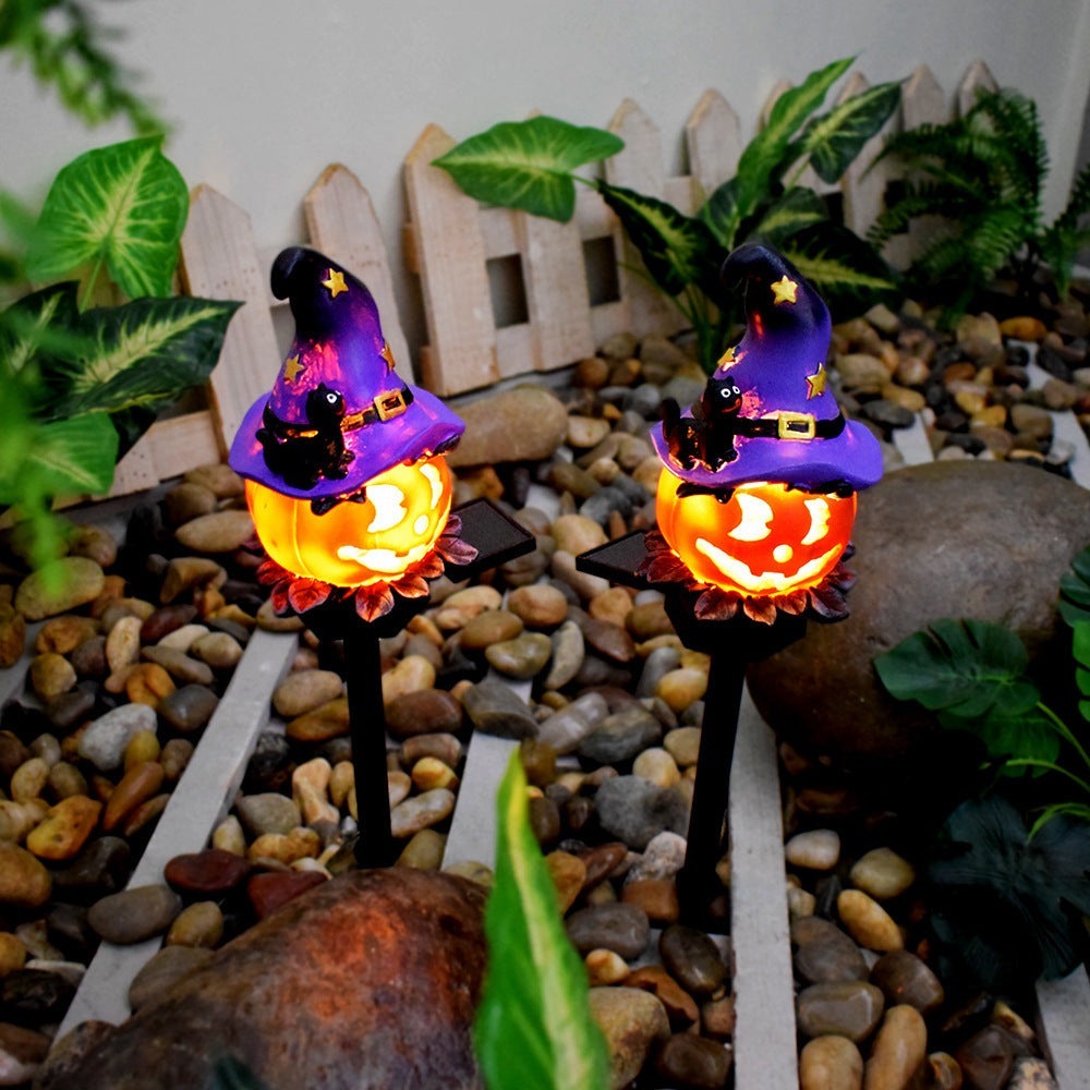 Pumpkin Glow Solar Lantern - The Nevermore Halloween decor