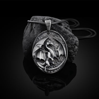 Pyrothor - The Nevermore Dragon Pendant - Necklace for Men