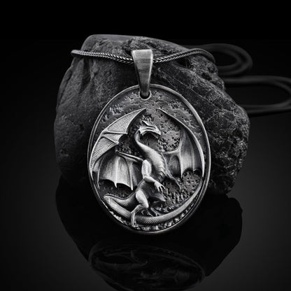 Pyrothor - The Nevermore Dragon Pendant - Necklace for Men