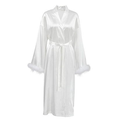 Rayon Feather Robe - The Nevermore Pajamas