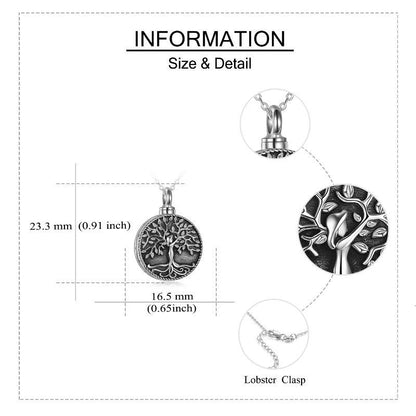 Reidun Tree of Life - The Nevermore Pendant Necklace Urn 925 Sterling Silver