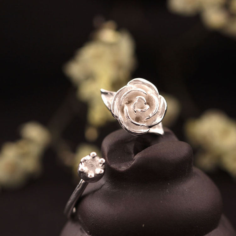 Rose Flower - The Nevermore Ring 925 Sterling Silver