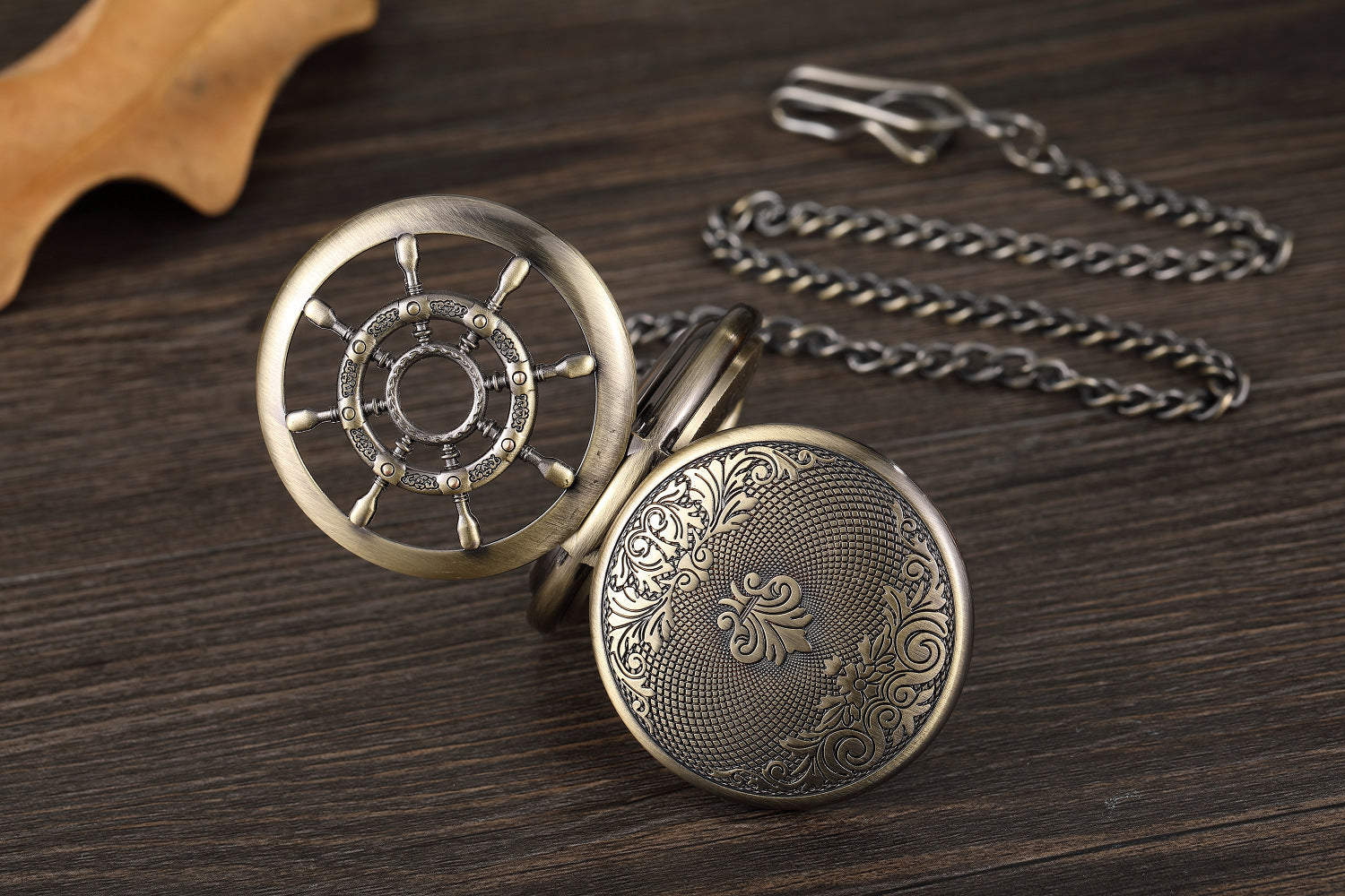 Round Carved Digital Lace Mechanical Pocket Watch