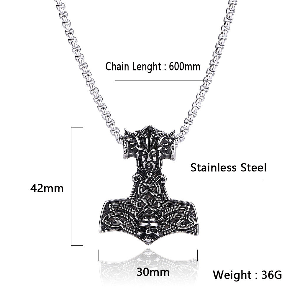 Sacred Hammer - The Nevermore Gothic Stainless Steel Pendant Necklace