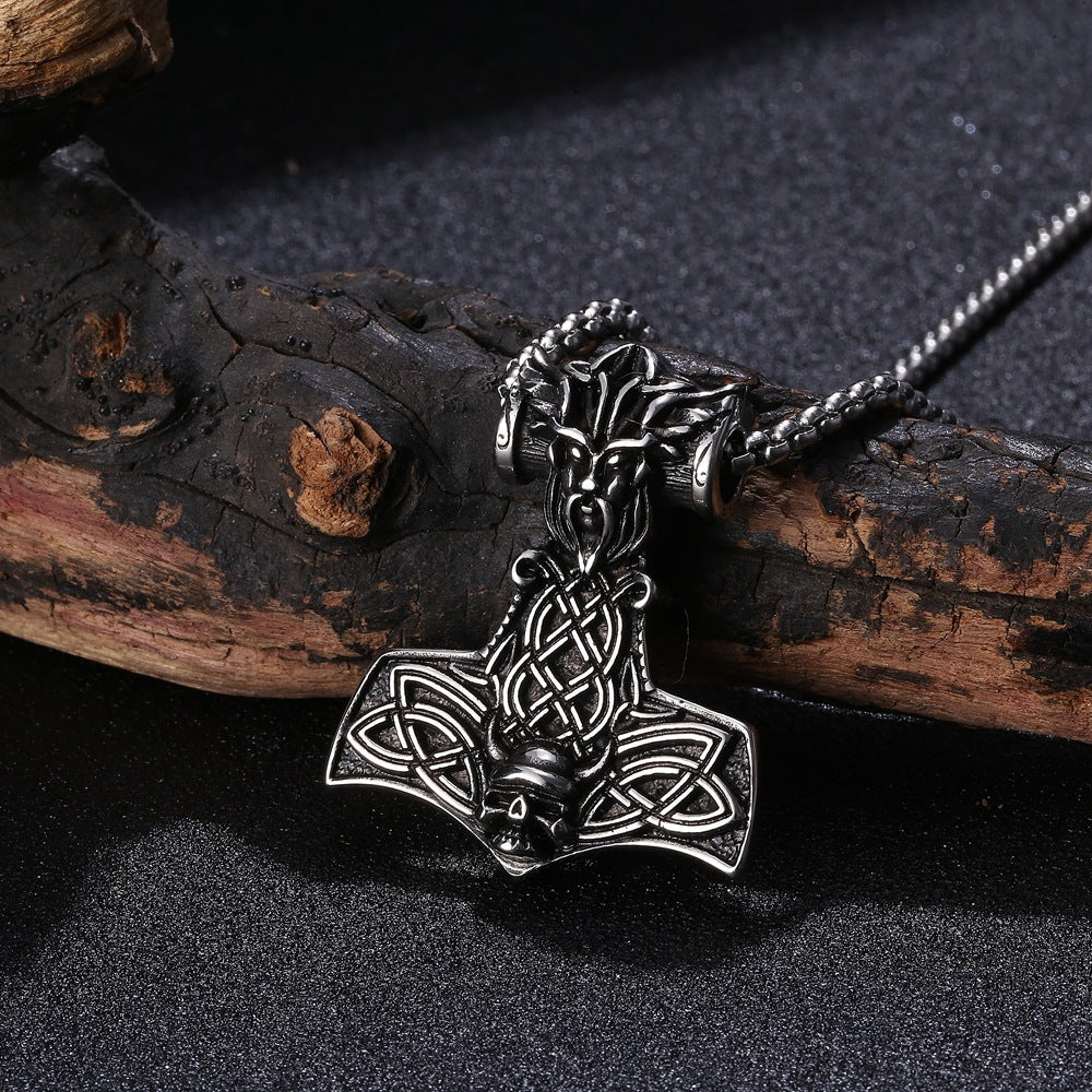 Sacred Hammer - The Nevermore Gothic Stainless Steel Pendant Necklace