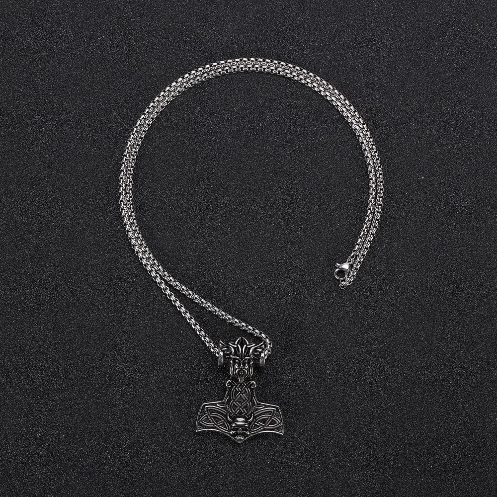 Sacred Hammer - The Nevermore Gothic Stainless Steel Pendant Necklace