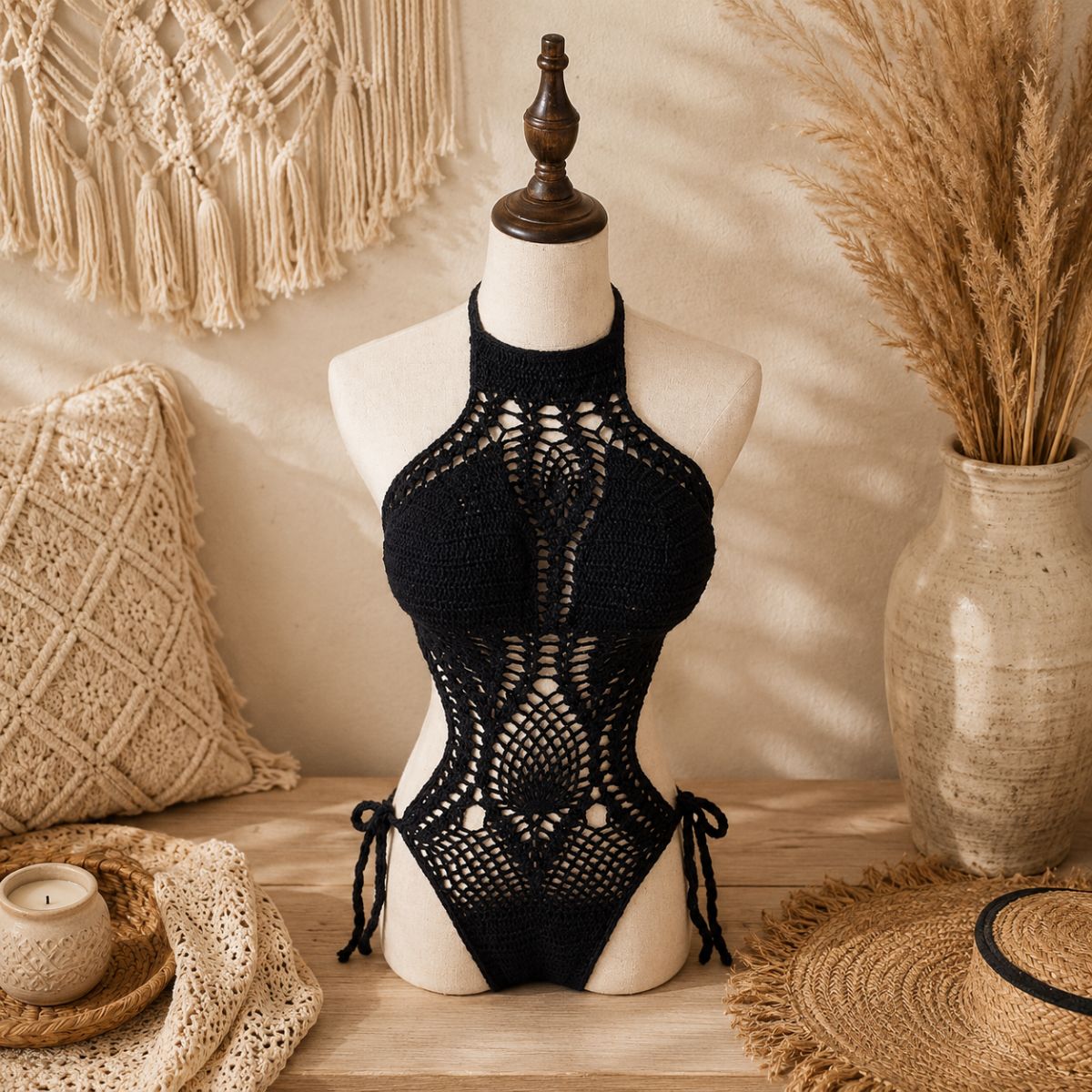 Crochet Cutout One-Piece Swimsuit - Sea Whisper by The Nevermore