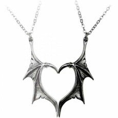 Shadowed Affection - The Nevermore Gothic Pendant Necklace Earrings Set