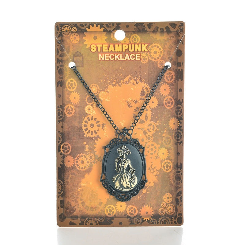 "Shadowed Grace Charm" - The Nevermore Necklace Lady Skull Pattern