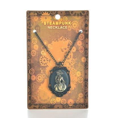 "Shadowed Grace Charm" - The Nevermore Necklace Lady Skull Pattern