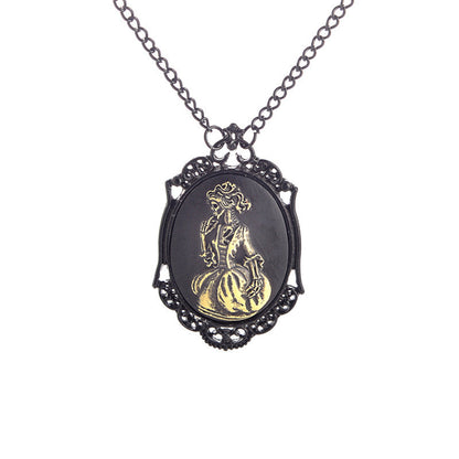 "Shadowed Grace Charm" - The Nevermore Necklace Lady Skull Pattern