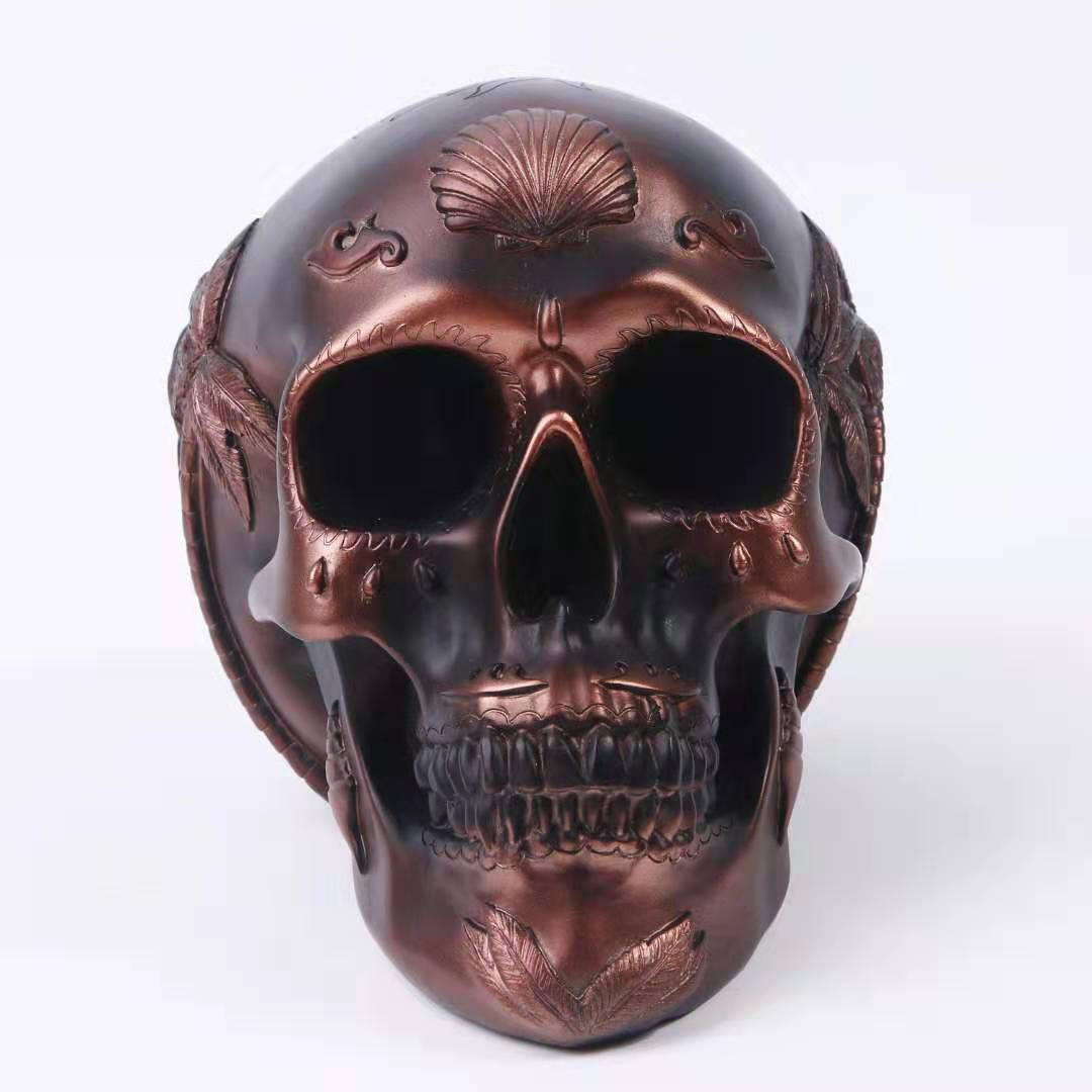 Skull Piggy Bank - The Nevermore Gothic Home Decor Resin Handicraft Ornament