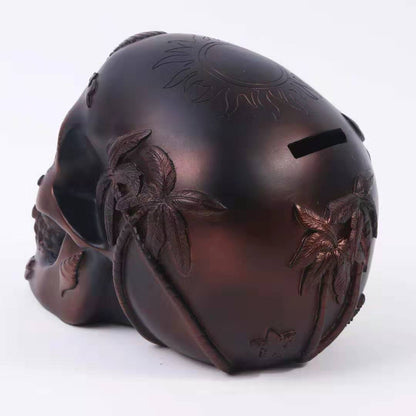 Skull Piggy Bank - The Nevermore Gothic Home Decor Resin Handicraft Ornament