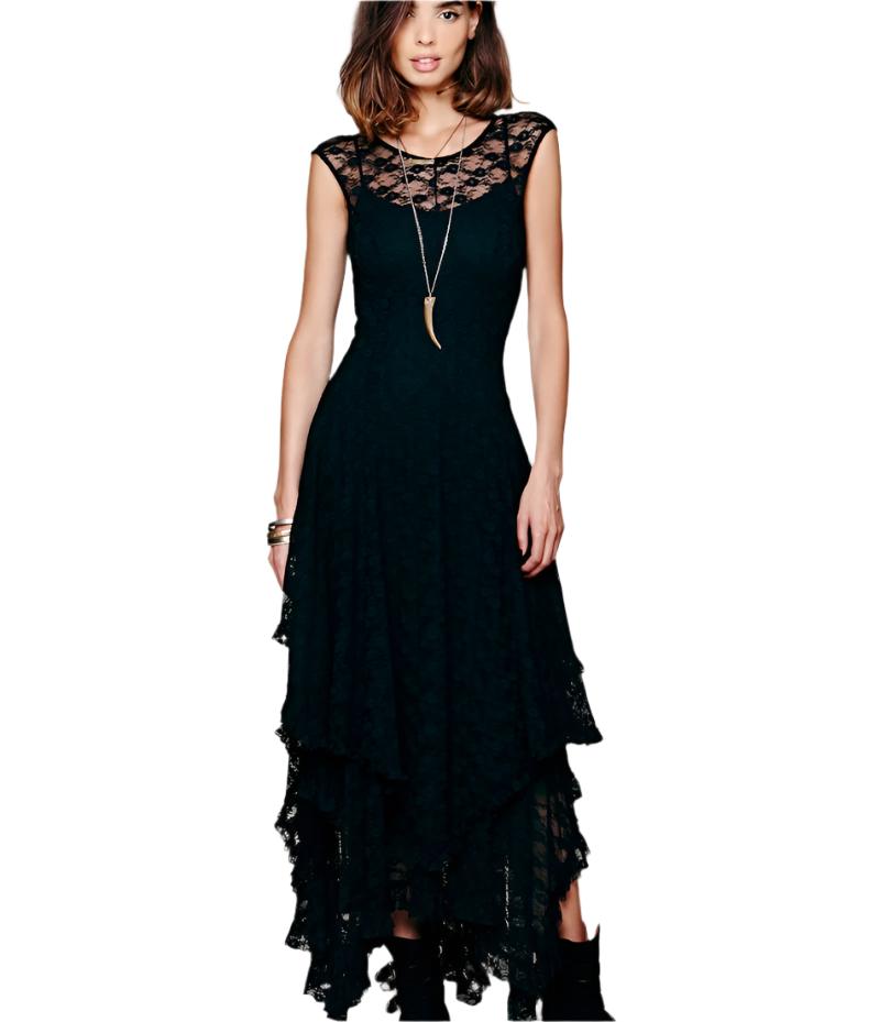 Skye Lace Dress - Elegant Polyester Blend and Spandex by The Nevermore