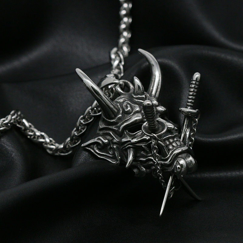 Spectral Guardian - The Nevermore Gothic Pendant Necklace in Titanium Steel