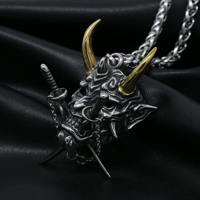 Spectral Guardian - The Nevermore Gothic Pendant Necklace in Titanium Steel