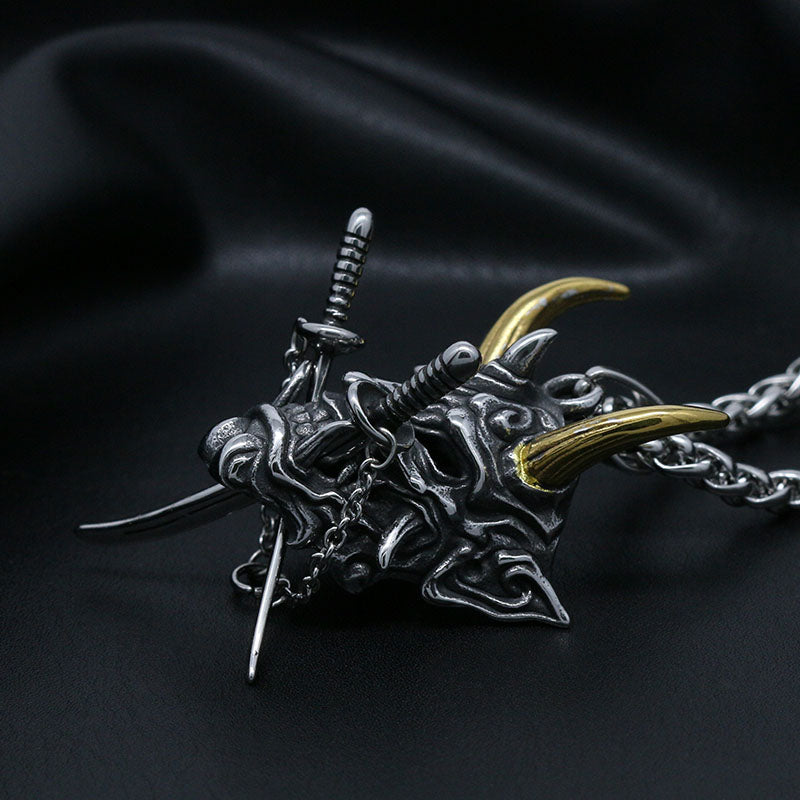 Spectral Guardian - The Nevermore Gothic Pendant Necklace in Titanium Steel