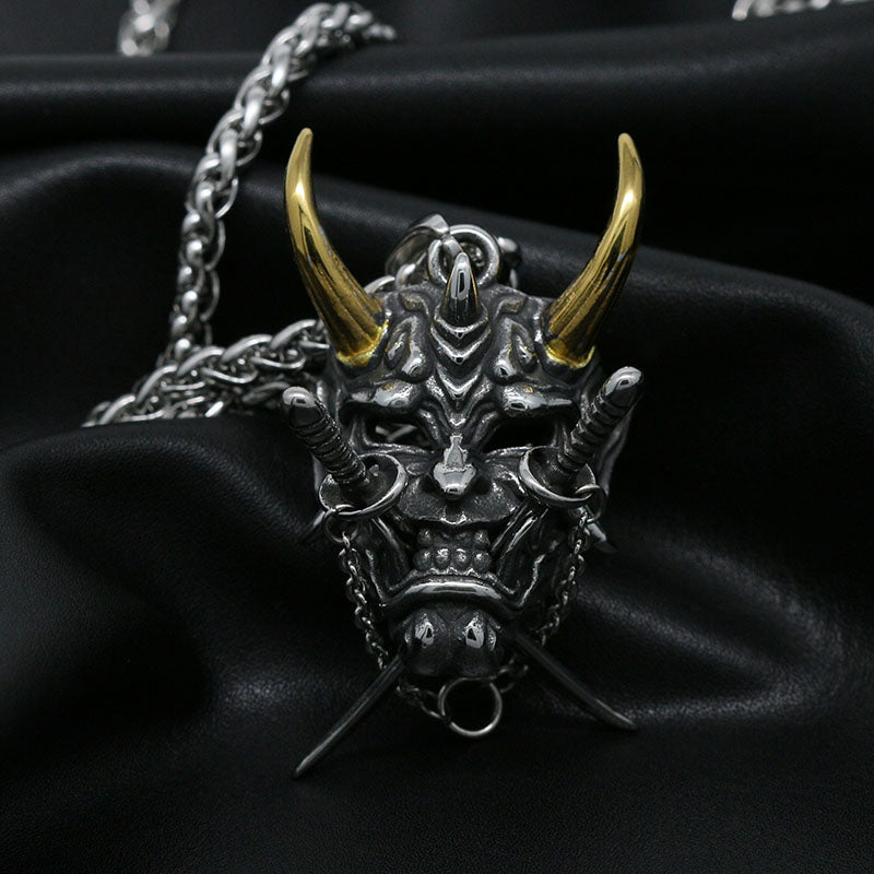 Spectral Guardian - The Nevermore Gothic Pendant Necklace in Titanium Steel