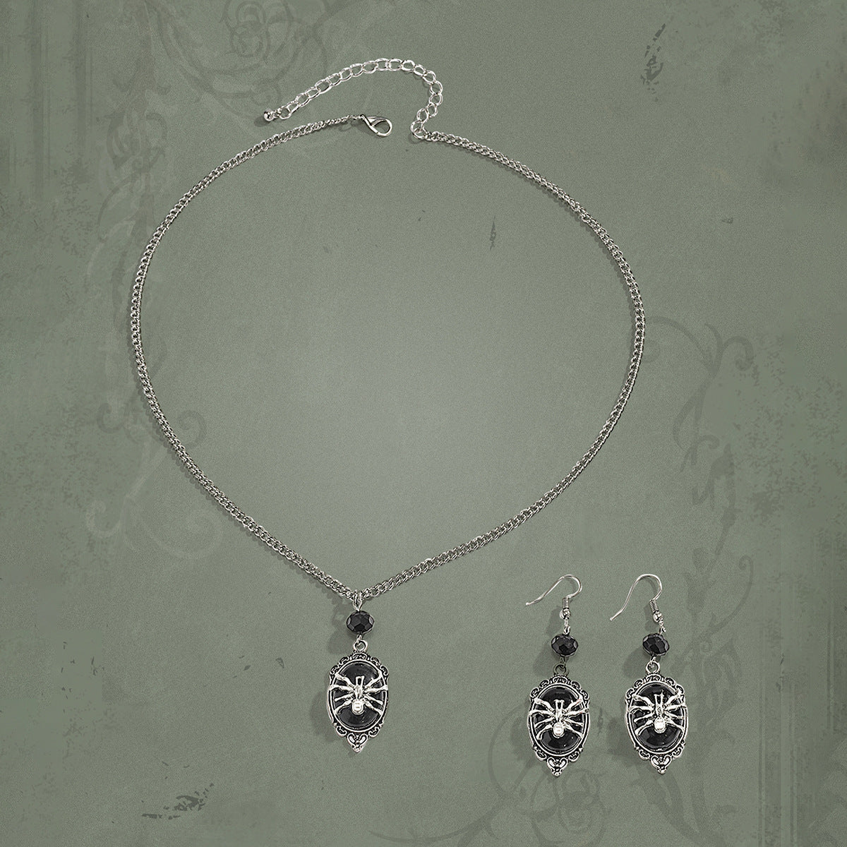 Spider Set - The Nevemore Gothic Pendant & Earrings