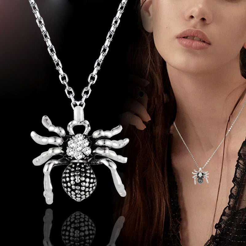 Spider with Rhinestones - The Nevermore Pendant