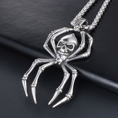 Spooky Spider - The Nevermore Gothic Pendant Necklace in Stainless Steel