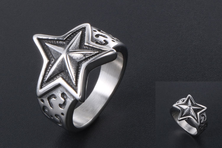 Star - The Nevermore Rings Titanium Steel