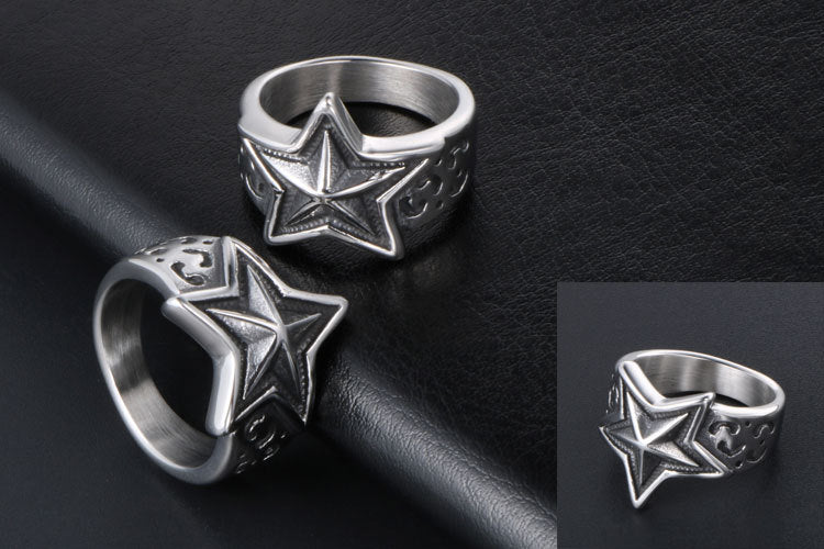 Star - The Nevermore Rings Titanium Steel