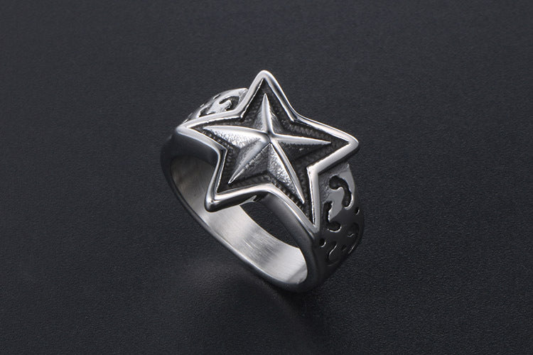 Star - The Nevermore Rings Titanium Steel