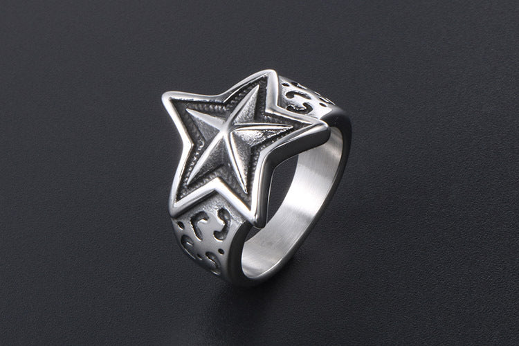 Star - The Nevermore Rings Titanium Steel