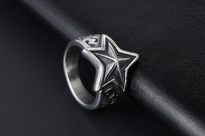 Star - The Nevermore Rings Titanium Steel