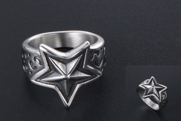 Star - The Nevermore Rings Titanium Steel