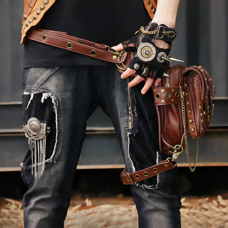 Steampunk Aviator Duffel - The Nevermore Steampunk chain bag