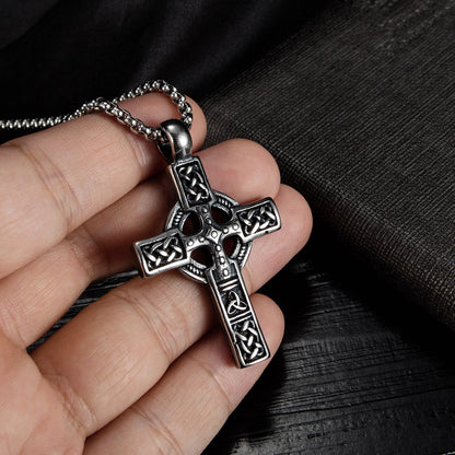 Stygian Symphony - The Nevermore Titanium Steel Men's Cross